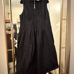 Maeve Classic Black Sleeveless Midi Dress